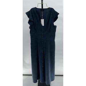Quince Navy Button-Down Dress